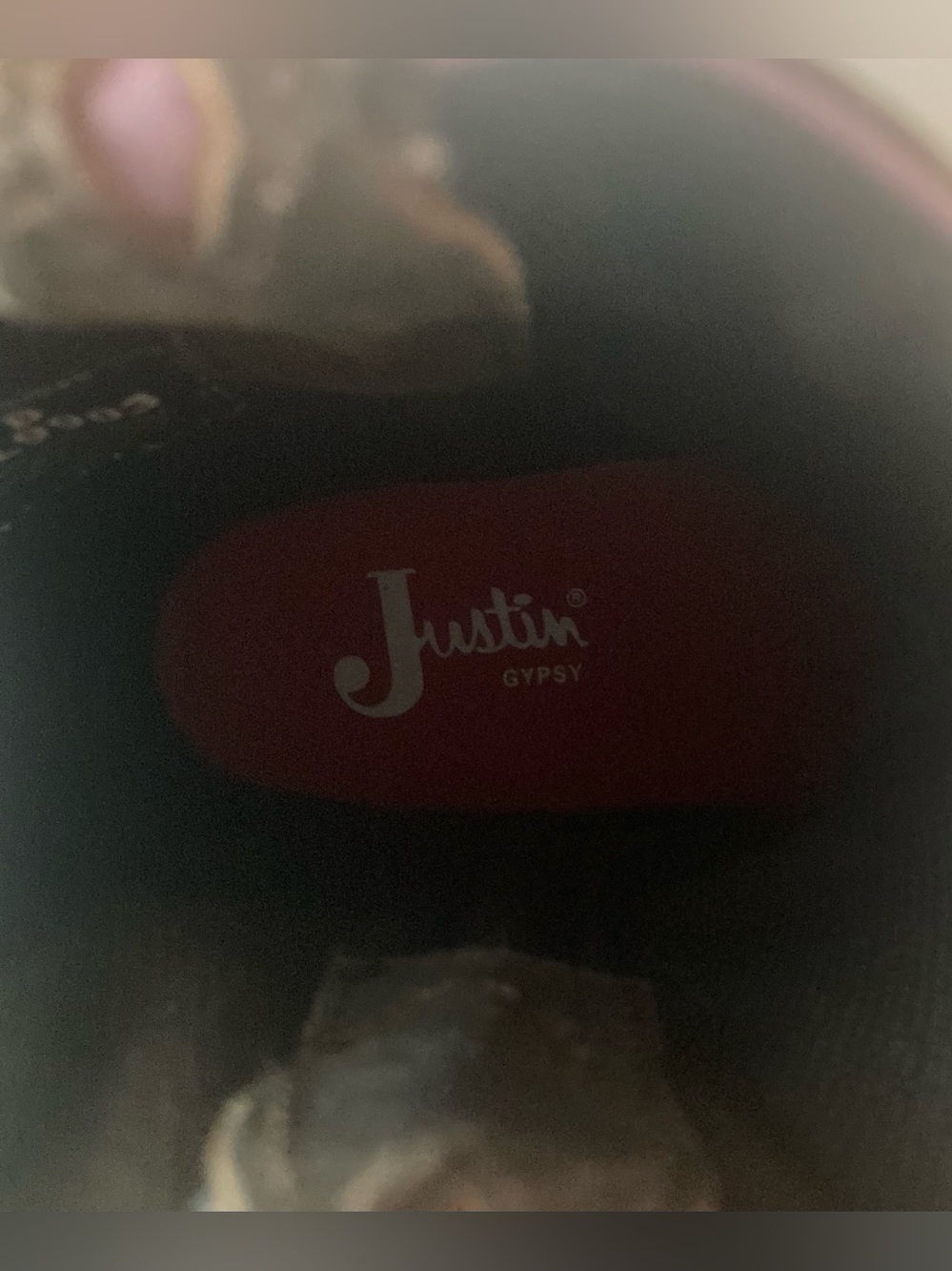 Justin Ladies SZ 7B Brown Leather Western Boots with Prominent Pink Stitching - Picture 11 of 15